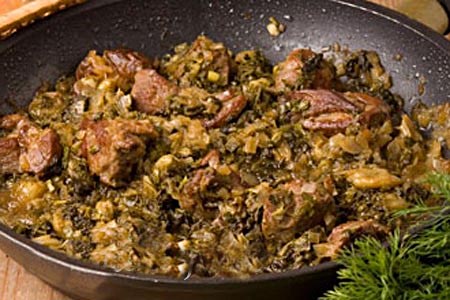 «Сябзи говурма» - поджарка из мяса и зелени 